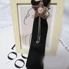 Japanese Style Women Mens Adjusted Pre-Tied Small Necktie Punk Metal Chain Tassels Star Jewelry Neck Tie Neckwear