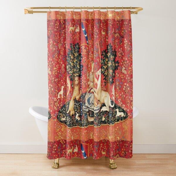 Medieval Deer Hunting Scene Shower Curtain Ladies and Dogs Antique Shower Curtain Animals Retro Vintage Bathroom Curtains Set