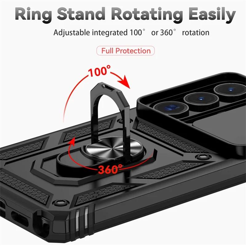 Shockproof Armor Case For Samsung S26 Ultra 5G Camera Lens Protection Fundas For S 26 Plus S26Ultra Magnetic Holder Ring Cover