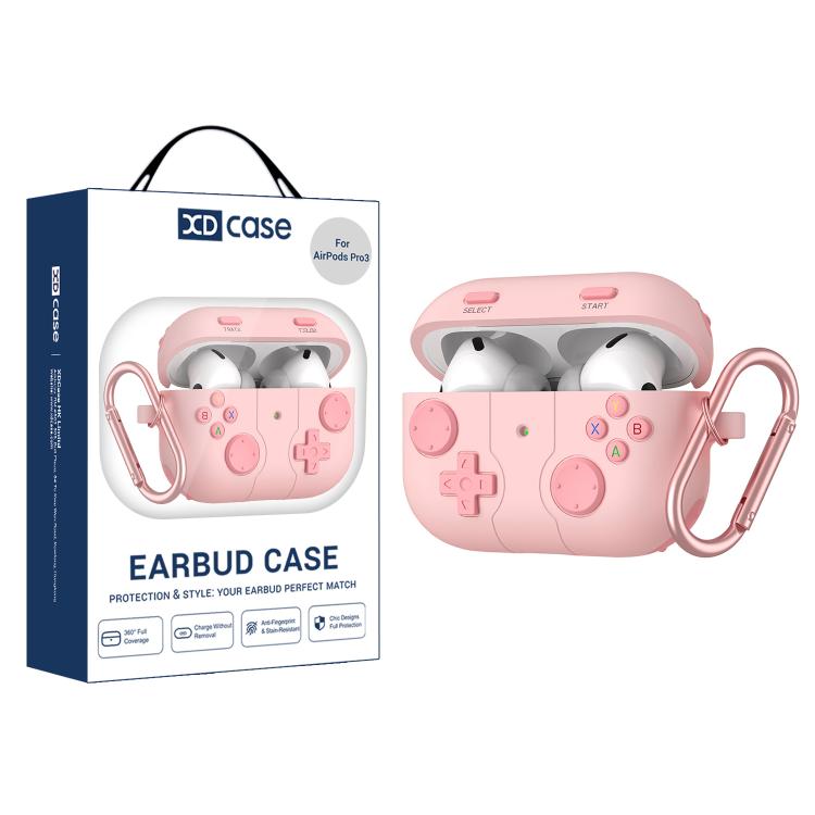 For AirPods Pro 3 XDcase Retro Game Console Style Silicone Earbuds Case For AirPods Pro 3 розовый