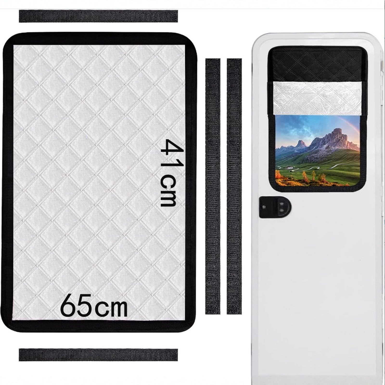 

Portable Oxford Cloth RV Door Window Sunshade Black Foldable Car Sun Visor Shade Cover Camper Caravan One Size