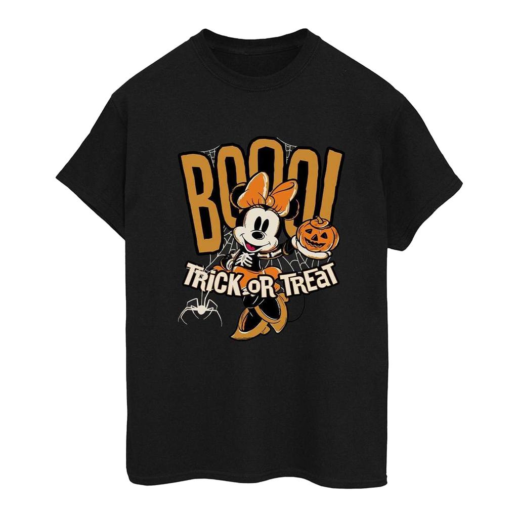 Disney Damen/Damen Boo Trick Or Treat Minnie Mouse Baumwoll-Boyfriend-T-Shirt