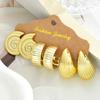 9 Pairs Gold Color Ocean Beach Earring Set For Women Starfish Shell Conch Seashell Chunky Textured Stud Earrings Summer Jewelry