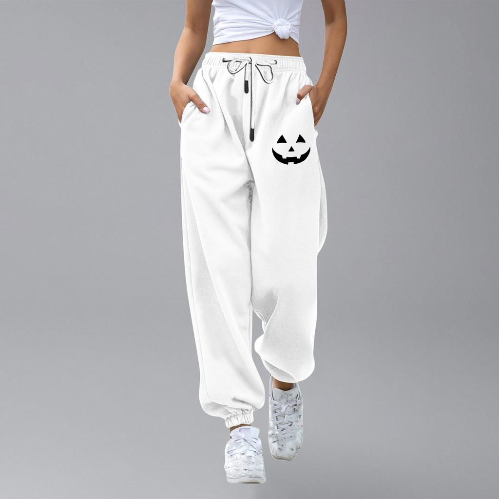 מכנסי טרנינג קז'ואל לילדים ספורט יום ליל כל הקדושים מודפס מגרדיאנט כיס שרוך