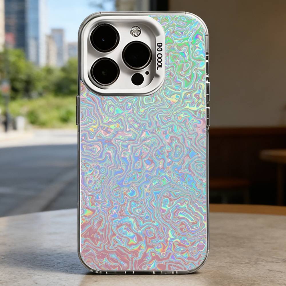 Holographic Bubble Y2K Style  Hard Phone Case for IPhone 16 15 14 13 12 11 Pro Max Plus16E X XR XS Max shockproof Full Cover