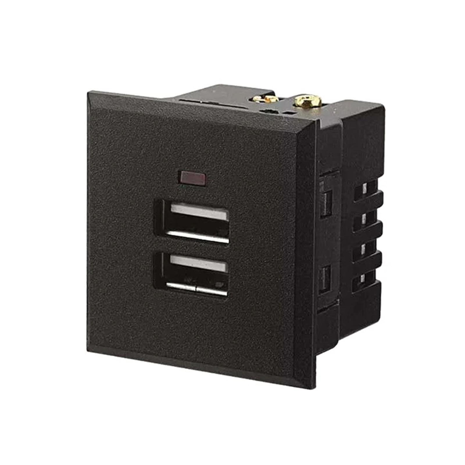 

5 В 2,1 А Подвійний USB-розетка Вбудований подвійний USB-розетка для настільного ПК Заміна розетки для панелі живлення. чорний