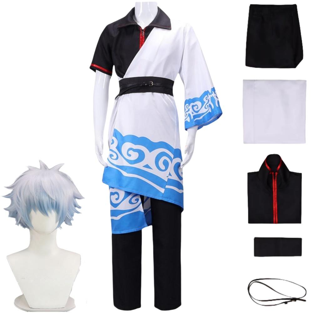 

Костюмы для косплея Саката Гинтоки, костюмы для косплея на Рождество в стиле аниме «Гинтама», мужская одежда, черно-белые костюмы L&Gintama