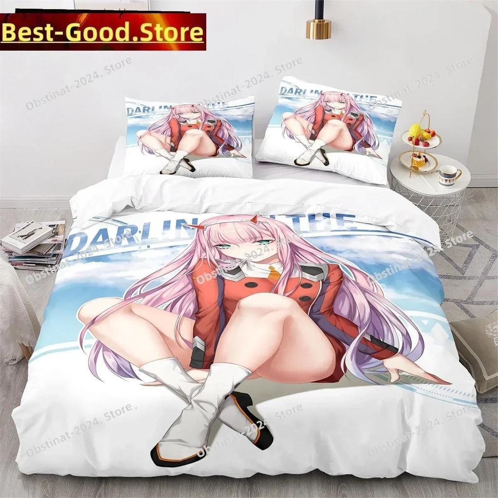 Darling In the Franxx Anime Bedding Set Printed single Comforter Quilt Bed Duvet Cover Pillow Case 3 Pieces Sets Kids Adult Size