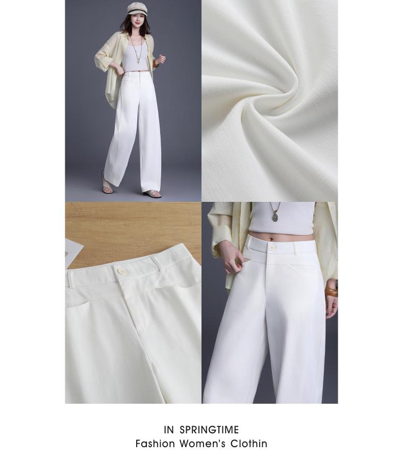 Brand Women's 2026 Fashion Wide-Leg High-Waist Loose Non-Iron Casual Pants
