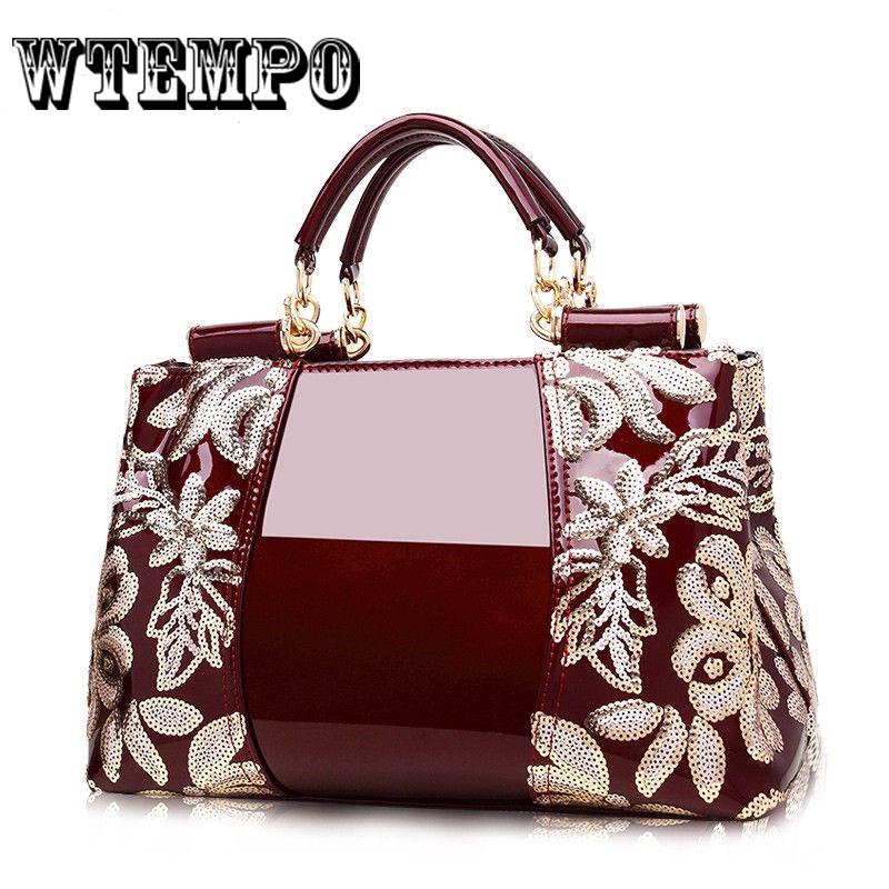 Dámské banketové párty svatební kabelky Dámská kožená taška s výšivkou květin Dámská taška přes rameno Tote