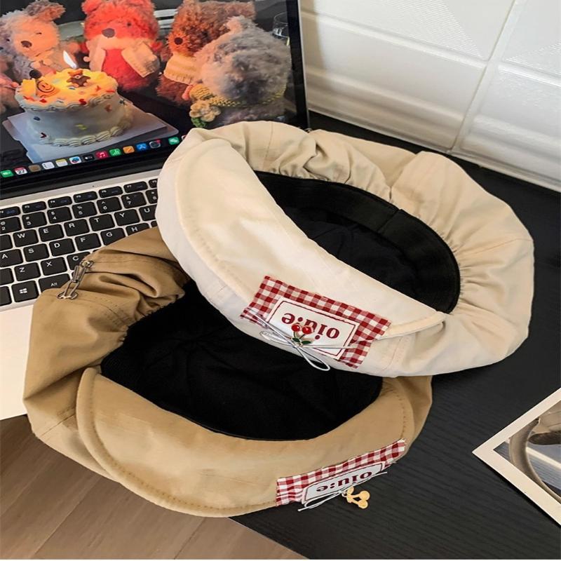 Retro Japanese Style Beret Hat Women'S Spring Summer  Large Head Size Cloud Painter Cap Breathable Baseball Cap