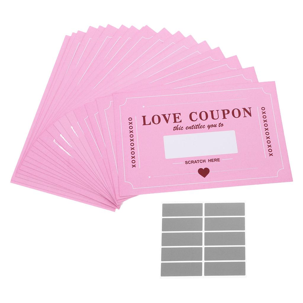 20 Sheets Anniversary Game Scratch Cards Appreciation Coupons Couple Date for Couples