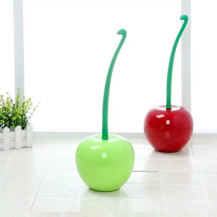 Long-Handle Soft Bristle Toilet Brush Set - Cherry Creative Cleaning Essentials