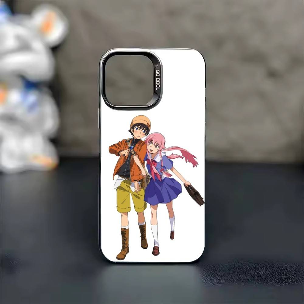 Anime The F-Future Diary Phone Case Color Silver Shell For IPhone 17 16 15 14 13 12 11 Pro Max Plus