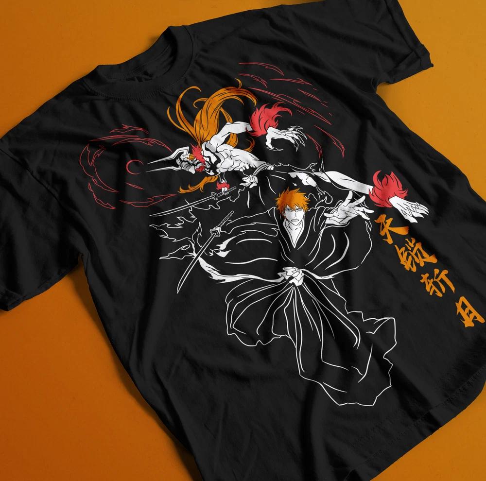Bleach Ichigo Kurosaki Tshirt Unisexga Strip Horror Anime Gift Shirt Tee All Size S