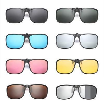 1 adet Tek Kırpma Polarize Dikdörtgen Güneş Gözlüğü Lensler Miyopi Hipermetrop Gözlük Sunlens Üzerinde Ekstra Klip Flip-Up Klip
