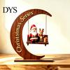 Artisanal Wood Christmas Decor Wooden Swing Ornament with Santa Claus/Bear for Christmas, Tabletop Rustic Home Accents Claus Figurine Living