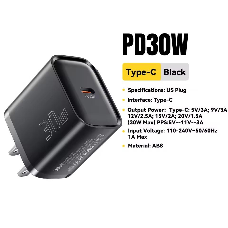 Essager Mini 30W Type C Charger PD QC3.0 Fast Type C Charger For iPhone 16 15 14 13 Pro Samsung S25 Xiaomi iPad Travel Adapter