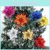 Elegantes 16cm Glitzerndes Künstliches Blumenschmuckstück Für Festliche Weihnachtsfeiern