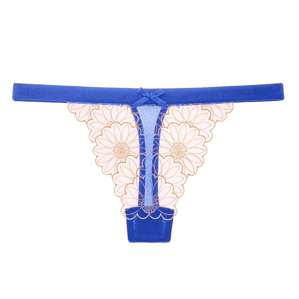 Erotic Panties Sexy Lingerie Thongs Women's Daisy Embroidery Lace G-Strings Temptation Erotic Lingerie See-Through Low-Waist Underwear