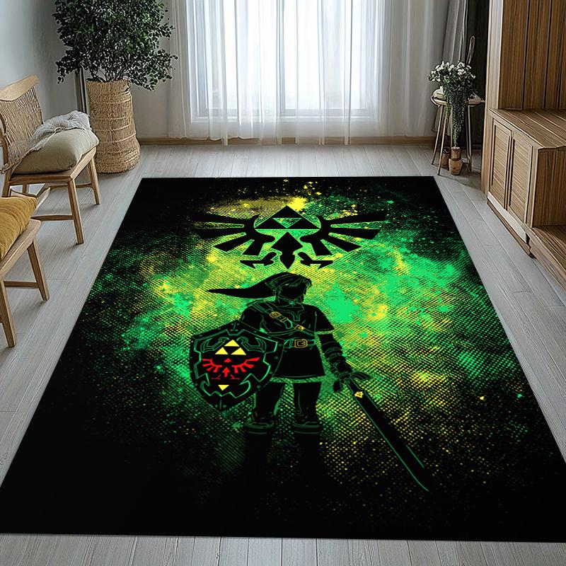 Covor de cameră antiderapant stil retro Z-Zelda Desen animat Link Jocuri Covor moale pentru dormitor Cameră de joacă pentru copii Canapea, Covor de intrare Decor pentru casă