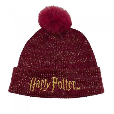 HARRY POTTER Unisex Adult Logo Pom Pom Beanie