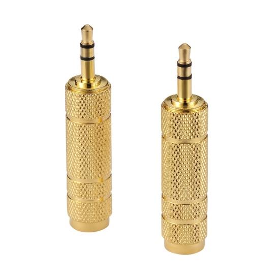 4 Stück 6,5 mm auf auf Buchse Elektrisch 3,5 mm Stecker Gitarrenkonverter Audioadapter Kopf