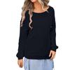 Women's Casual Solid Sweater Chest Pocket  Neck Long Sleeve Fall Knit Top Pullover