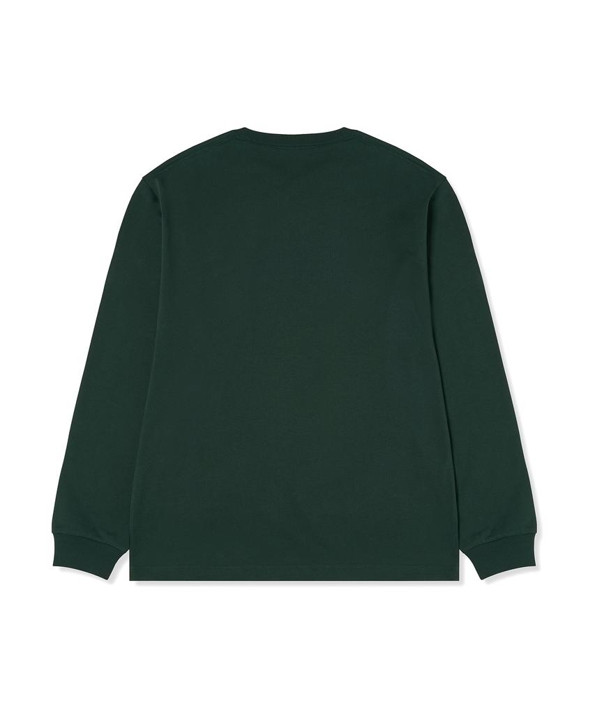 Champion C Logo Oversized Jog Tag Long Sleeve T-Shirt Dark Green