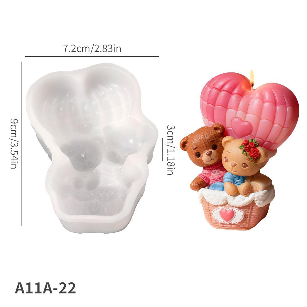 Cartoon Bear Silicone Mold for DIY Air Fresheners, Plaster, and Chocolate Cake
