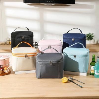 Large Capacity Insulated Lunch Bag Adjustable Shoulder Strap Food Tote Bag Picnic Bag  Daily Use