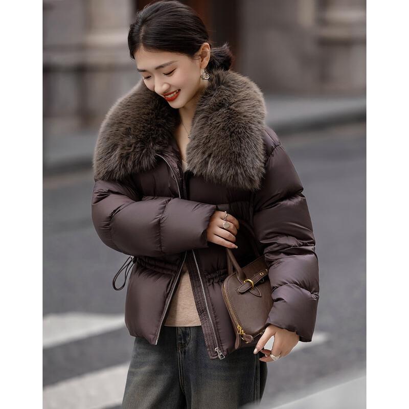 Demana Women's Detachable Fur Collar Duck Down Jacket