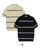 MANNERGRAM Textured Striped 100% Cotton Polo Short Sleeve Knit - 3 Colors