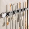 Baihan Adjustable Suction Cup Wall-Mounted Mop & Broom Holder