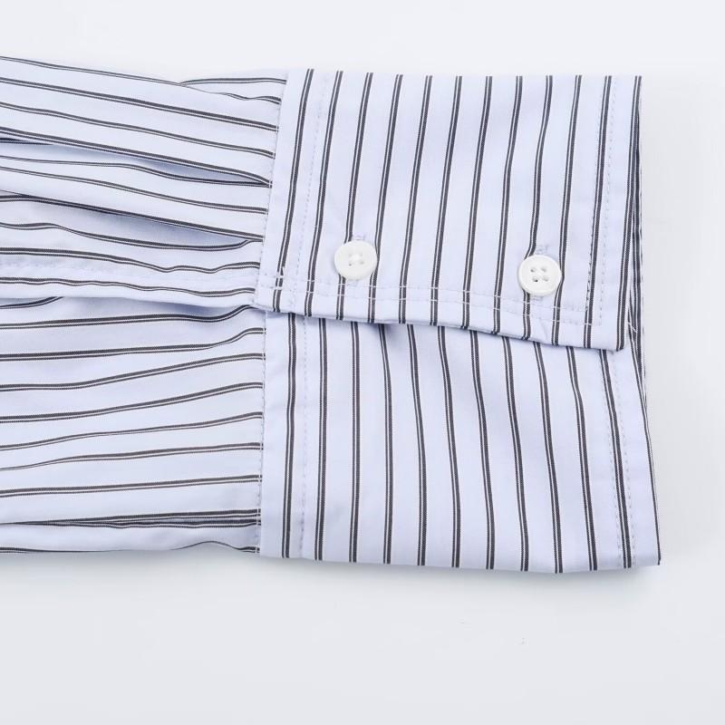 2026 Womens Striped Shoulder Pad Long Sleeve Shirt Casual Loose Fit Fall Fashion