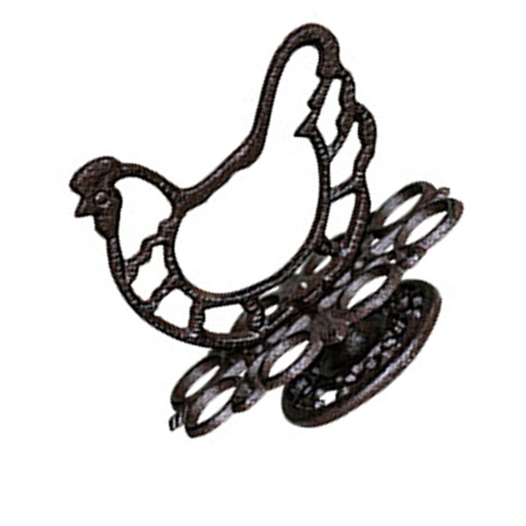 Decorsative Rooster Cast Iron Eggs Stand Display Holder For Kitchens Retro Farmhouses Style Decors Easy Maintenances