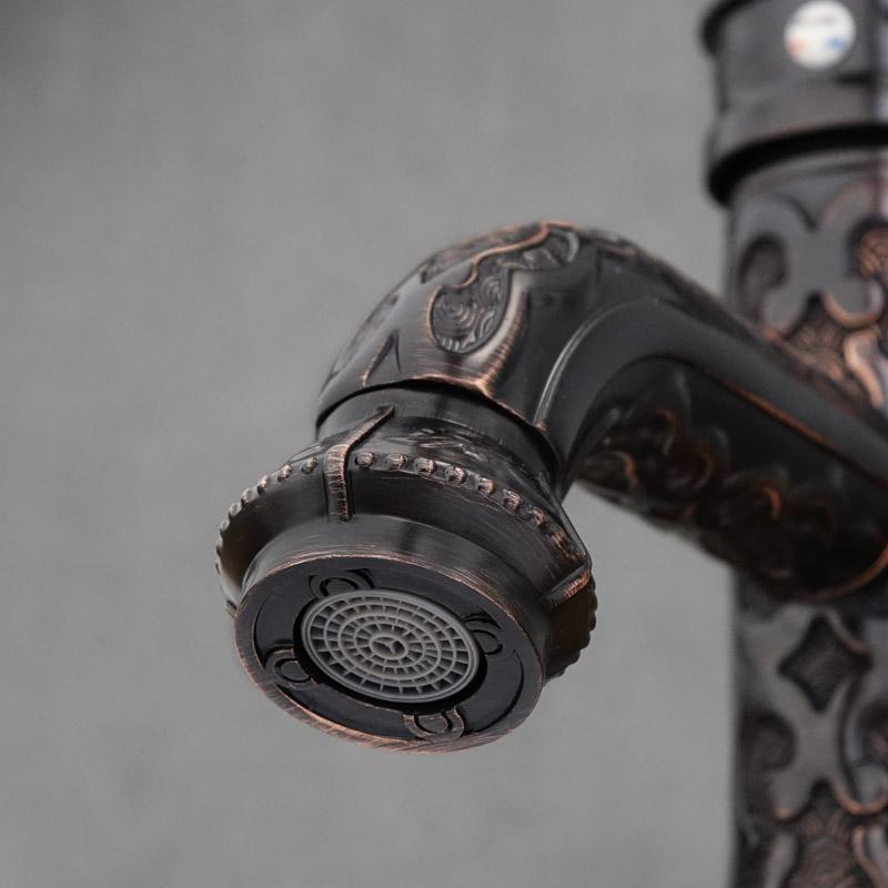 Black free-standing washbasin tap FLOWER