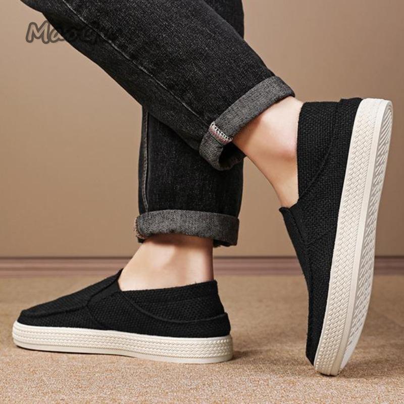 Fashion Men Slip-on Loafers Soft Sole Woven Shoes Casual Sneakers Breathable Mocasines De Hombre Size 39 44 Comfortable Shoes for Man