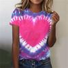 Summer Round Neck 3D Print Top Fashionable Casual Colorful Short Sleeved Women's T-shirts