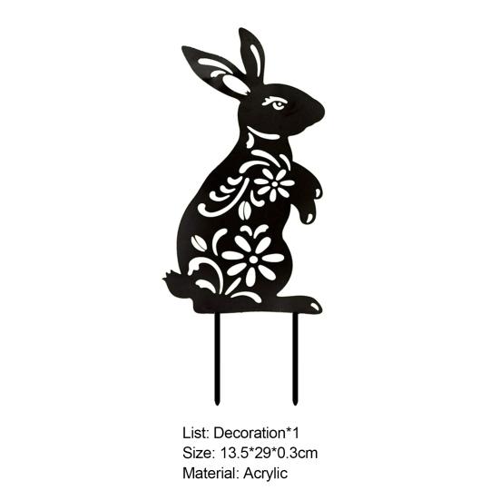 Garden Stake Creative Shape Wear-resistant Acrylic Lawn Stake Easter Rabbit Yard Art Ornament for Home