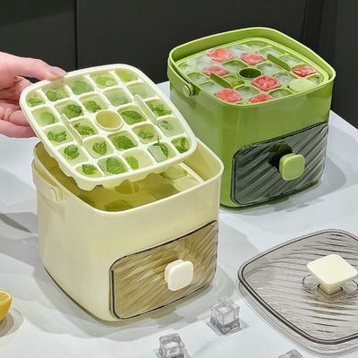 Large Capacity Ice Making Tool 50 Grids Ice Cube Box Durable Ice Cube Maker Refrigerator Storage
