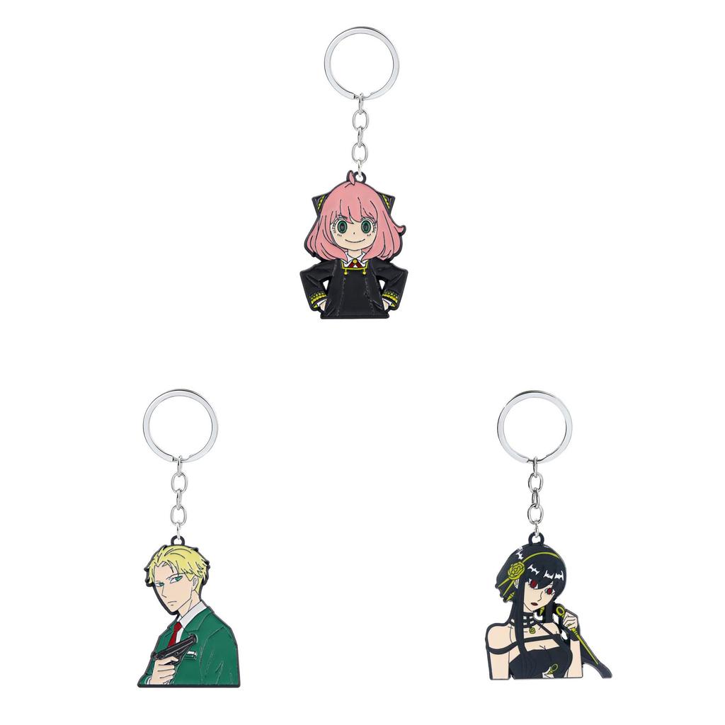 Spyxfamily Metal Keychain With Cartoon Characters For Kids And Teens