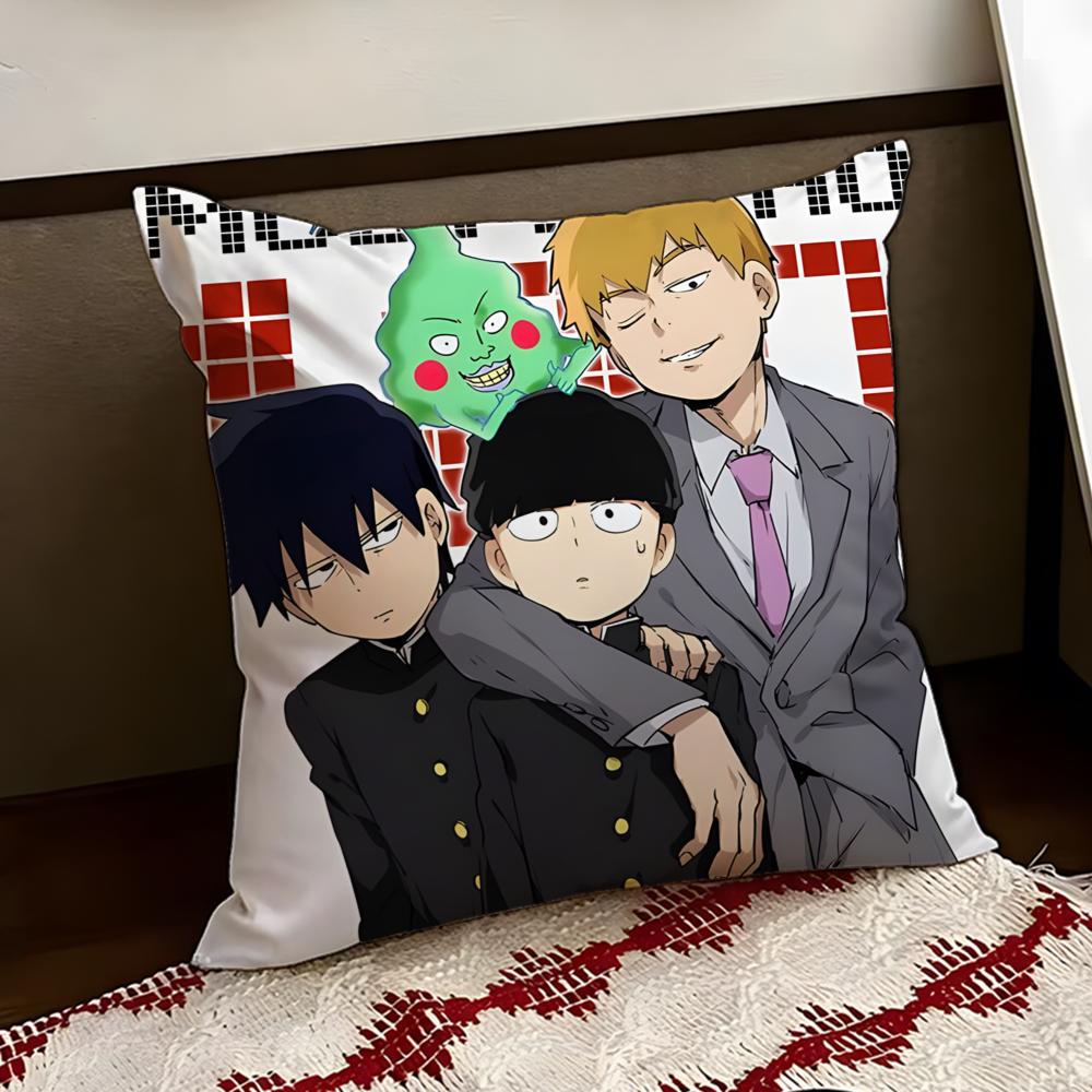 Anime MMob PPsycho 100 Cushion Cover Reversible Soft Durable Pillow Cover Home  Car MultiScene Use for Daily Comfort