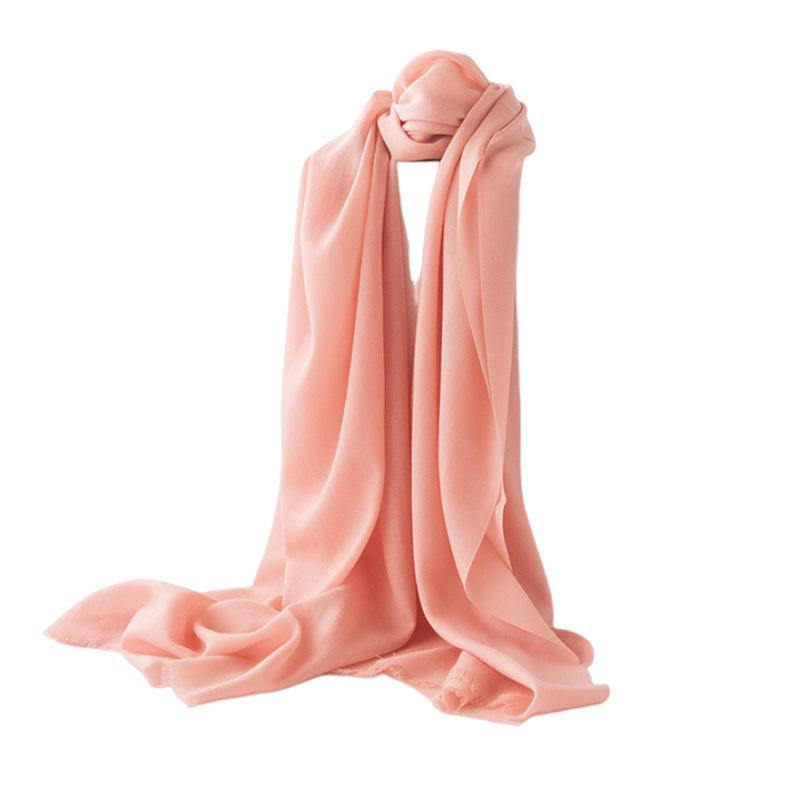 100% Sheep Wool Scarf Season Elegant Solid Color Scarf Soft Premium Wool Scarf Women