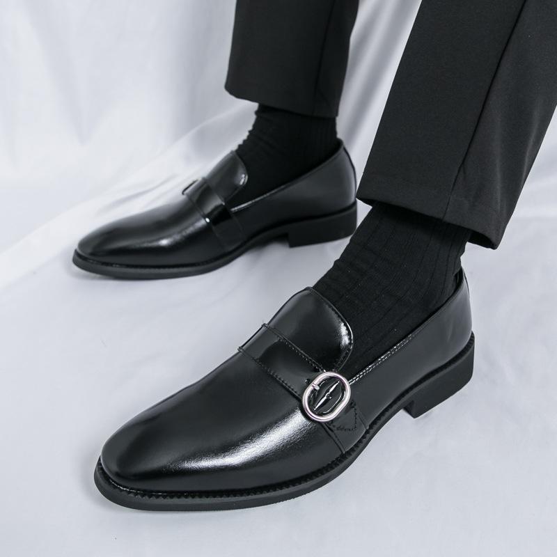 Men's casual leather shoes large size lacquered men's foot business leather shoes youth nightclub shoes