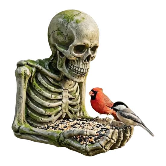 Hrănitoare pentru păsări Sasquatch Sculptură Sasquatch din Rășină Hrănitoare de Exterior Schelet Hrănitoare Decorativă pentru Păsări pentru Copac Curte Grădină Artă Decor