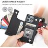Bocasal Crossbody Wallet Case for iPhone 14 Pro with RFID Blocking Card Slot Holder, Magnetic Flip Folio Purse Case, PU Leather Zipper Handbag with