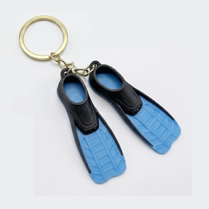 Creative Simulation Diving Fin Key Ring Waterproof Silicone Flipper Keychain Cute Decor for Backpack Diving Enthusiast Gift A3