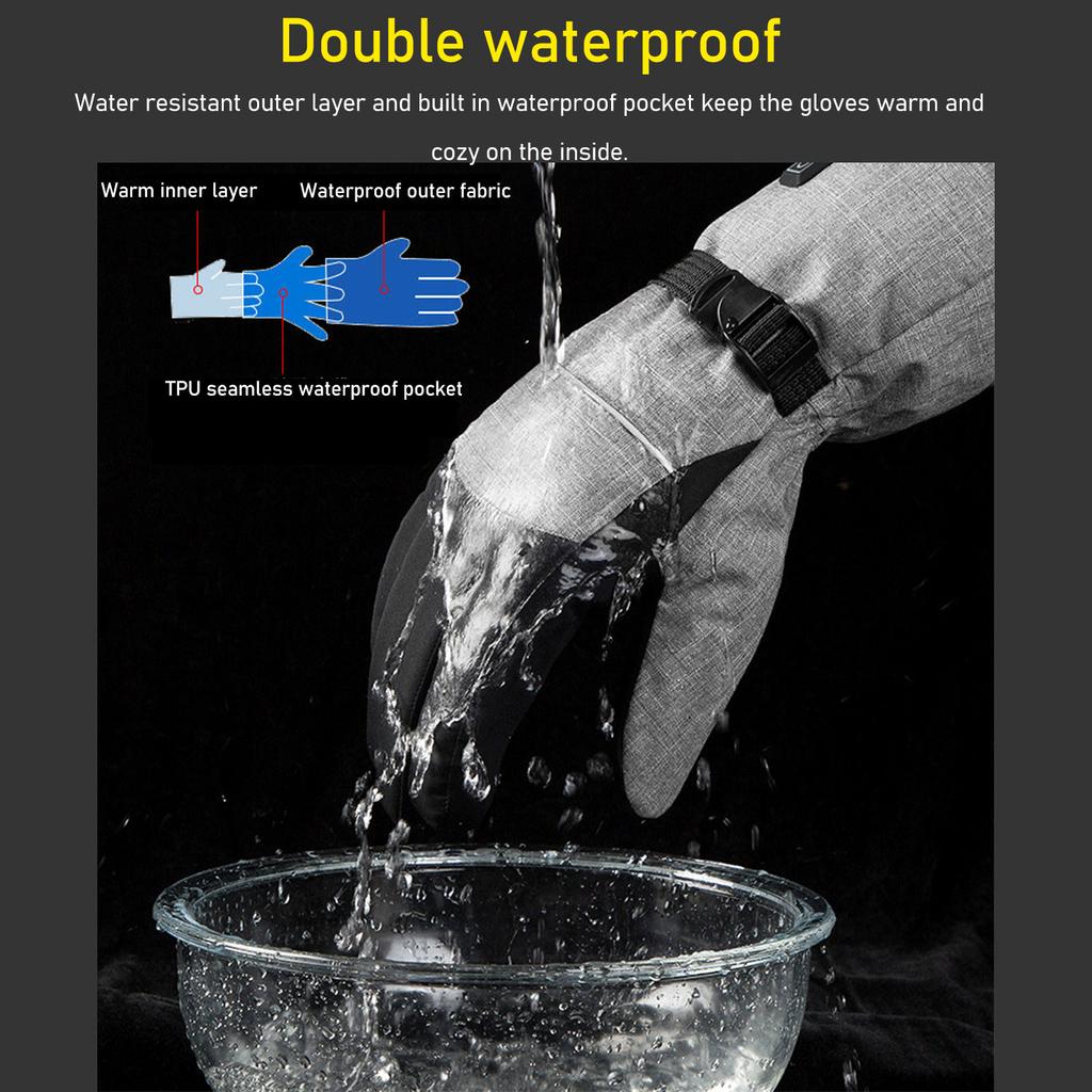 1 Pair Heated Gloves Smart Battery Powered Winter Warm Gloves for Outdoor Climbing Hiking Cycling Skiing