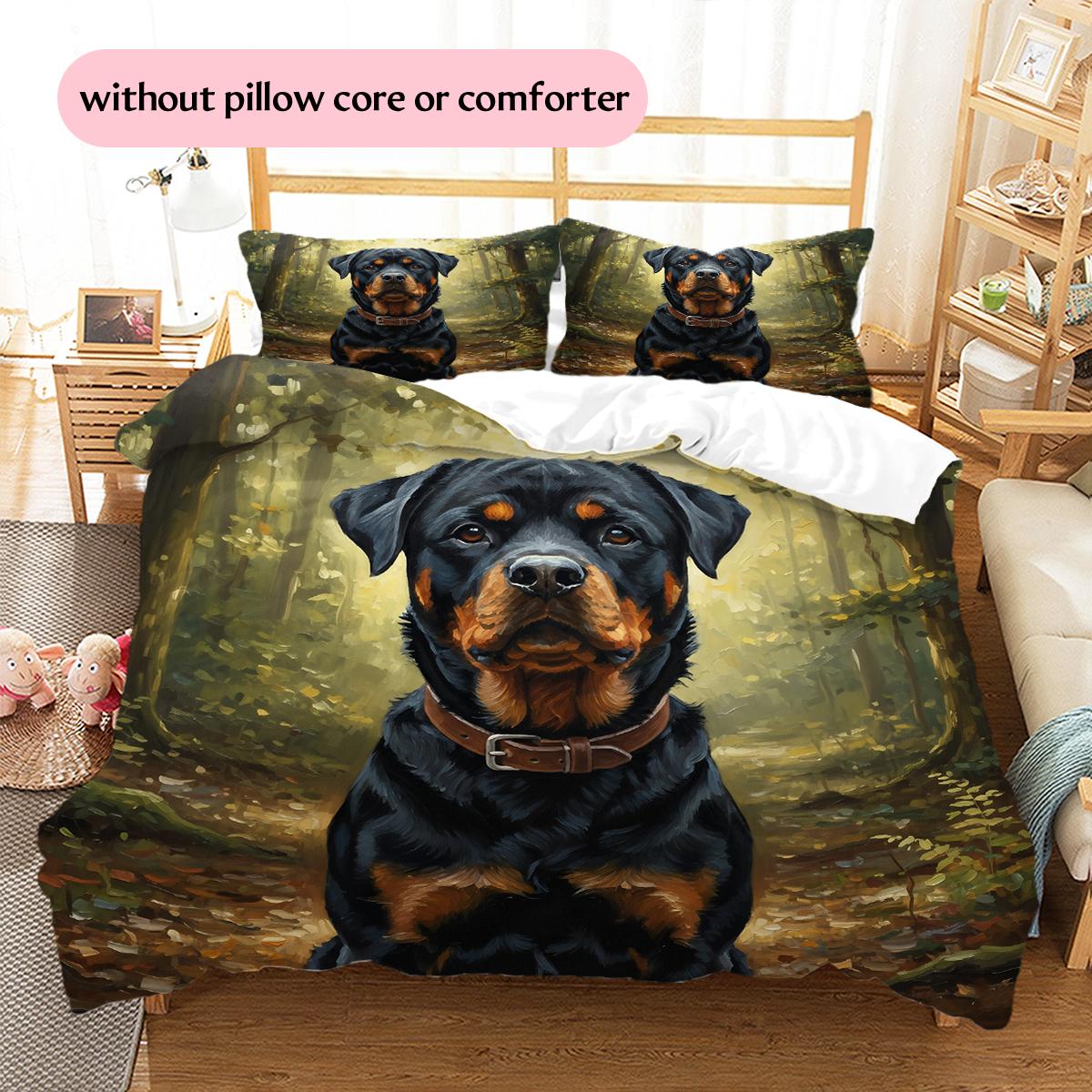 

Rottweiler Pattern Bedding Home Decoration Birthday Gift (1 * duvet cover + 2 * pillowcase, without core) 135x200cm